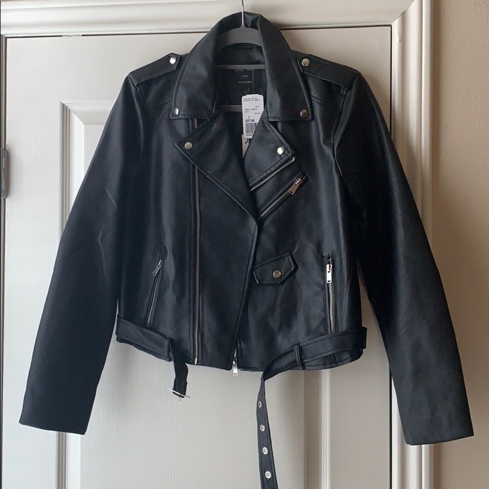 NWT Forever 21 black leather jacket